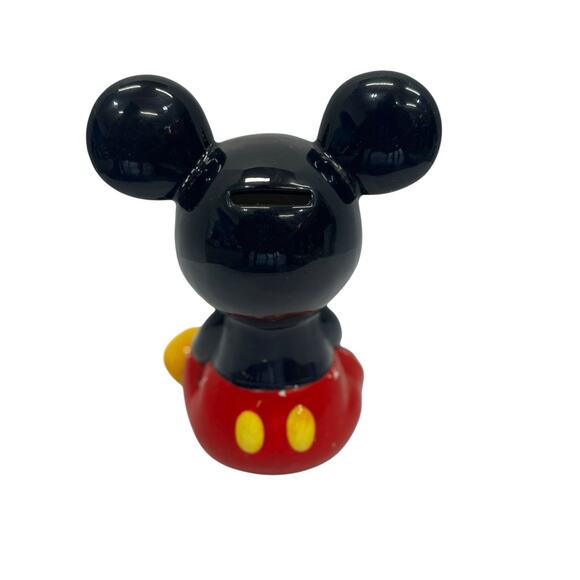 Walt Disney Pie Eyed Mickey Mouse Ceramic Piggy Bank 8 3/4” X 6" - Picture 3 of 14